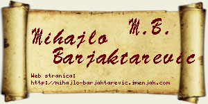 Mihajlo Barjaktarević vizit kartica